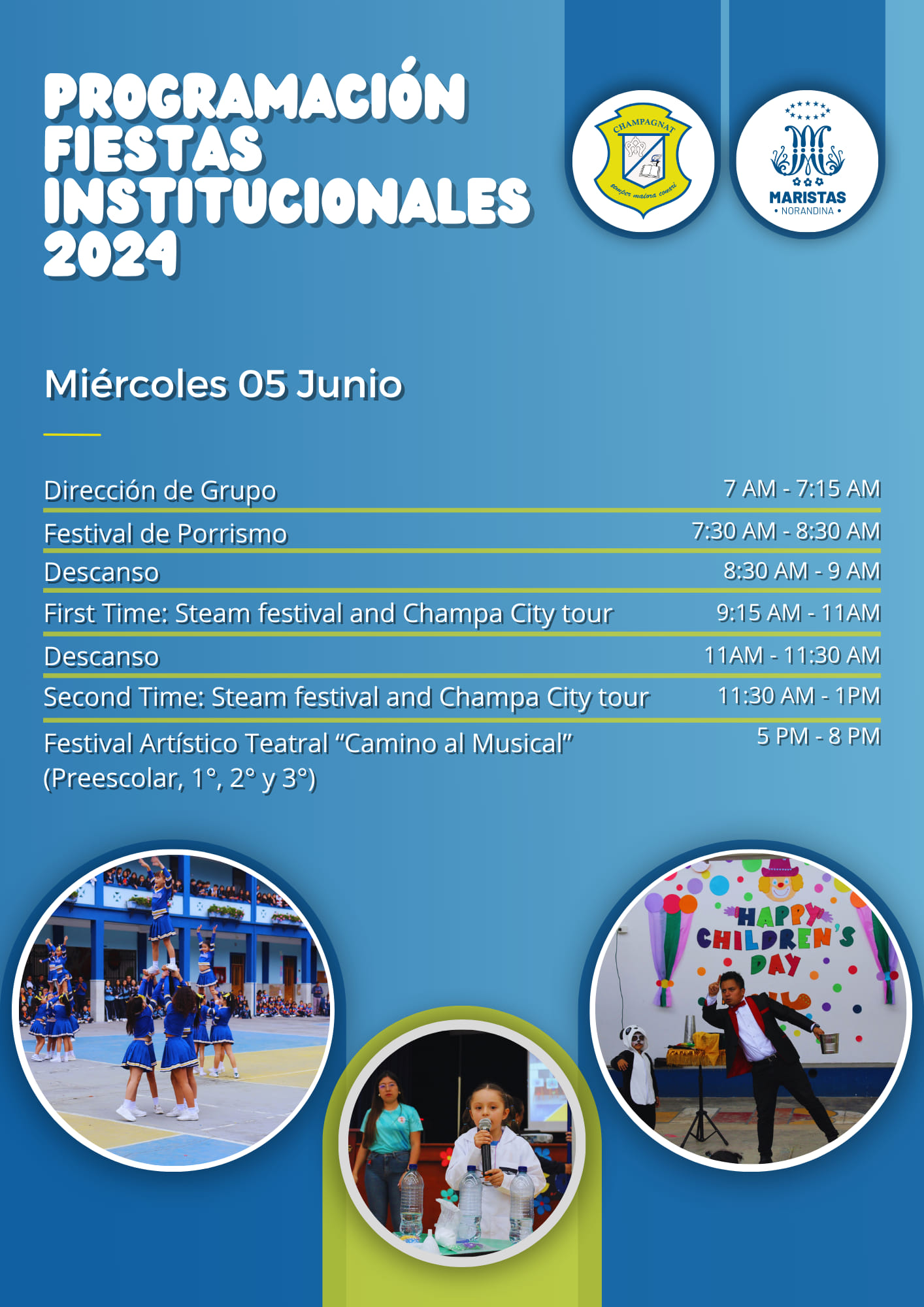 FIESTAS INSTITUCIONALES 2024 - PROGRAMACIÓN PARA JUNIO 5