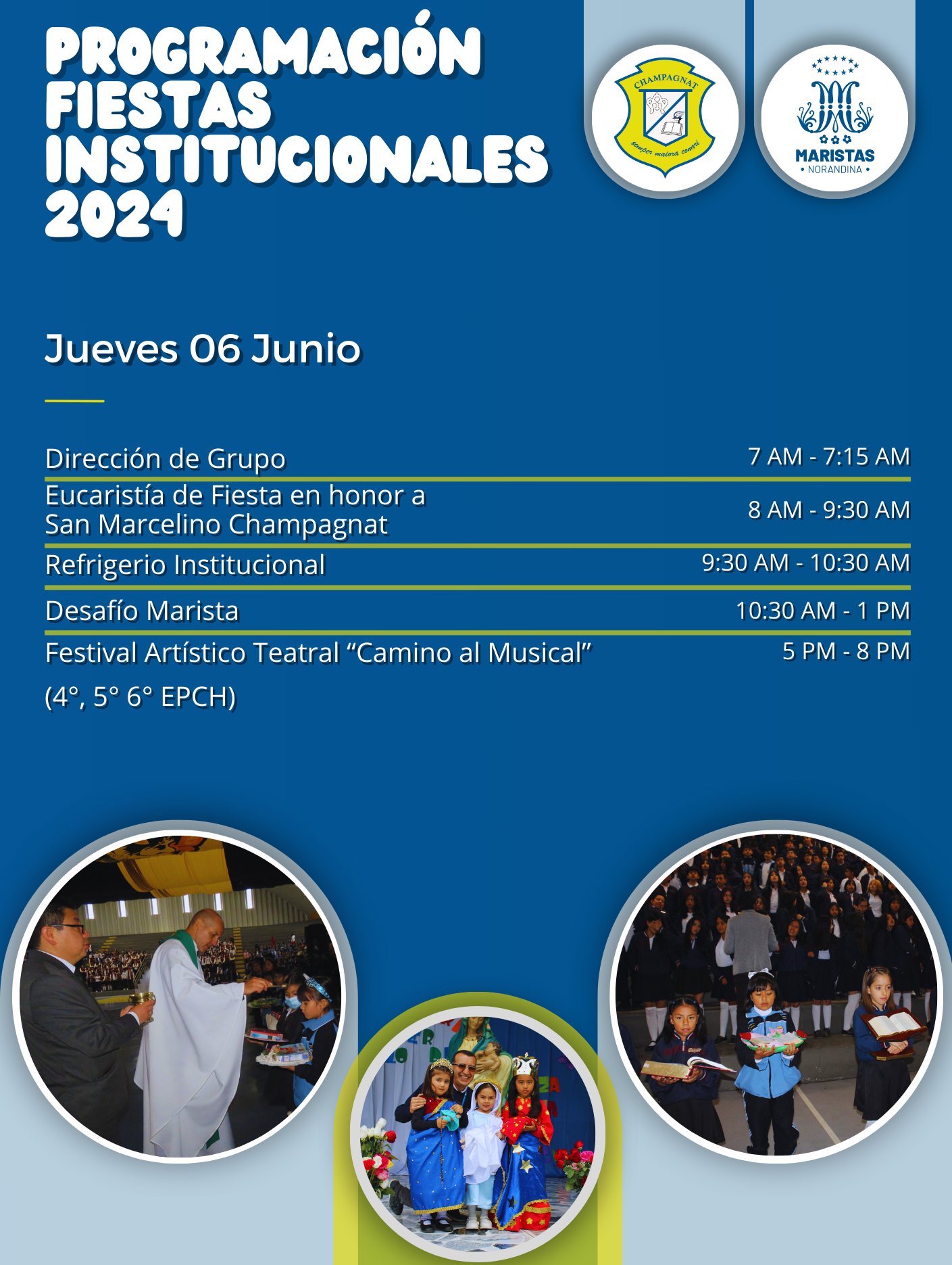 FIESTAS INSTITUCIONALES 2024 - PROGRAMACIÓN PARA JUNIO 6